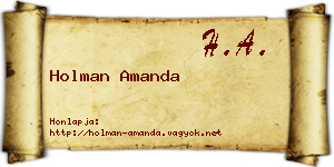 Holman Amanda névjegykártya